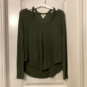 Cute Olive Sweater with cute design at top